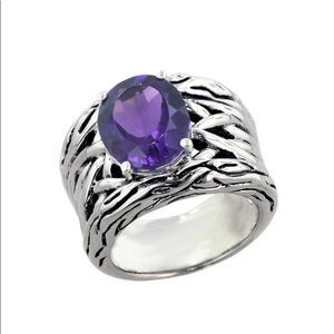 Effy amethyst sterling silver ring
